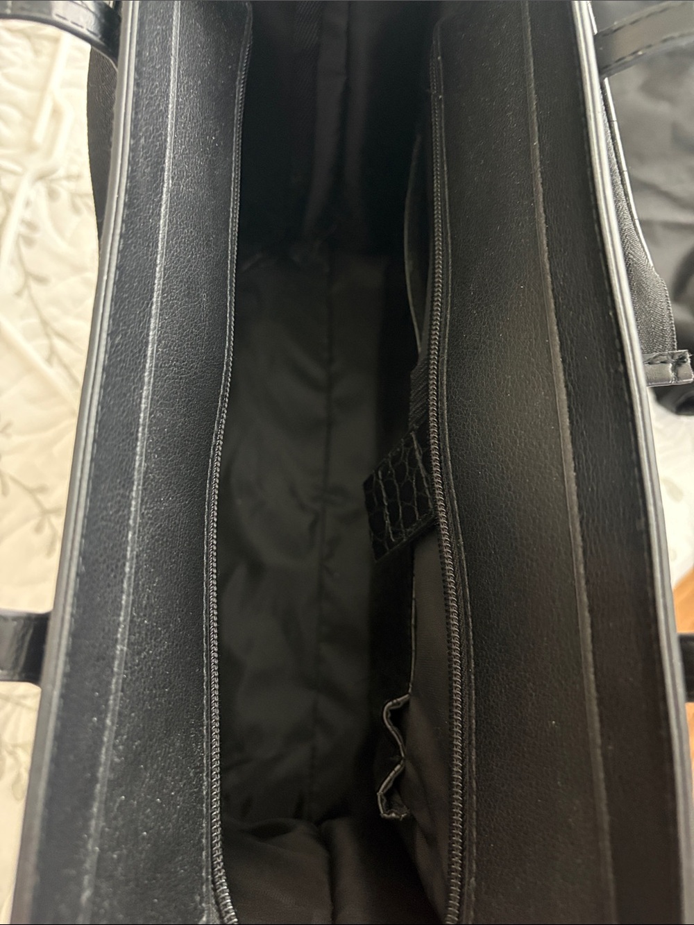 BEIS Black Croc-Embossed Tote with Padded Strap - Picture 10 of 10